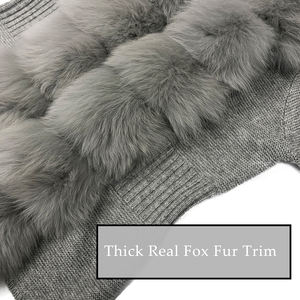 Nuovo polsino sottile alla moda in pelliccia di volpe Plus Size <span class=keywords><strong>maglioni</strong></span> da <span class=keywords><strong>donna</strong></span> in vera lana maglione Pullover in Cashmere lavorato a maglia morbido - Product Image 6