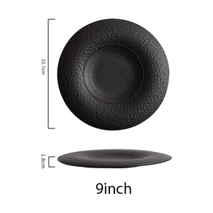 Plato de <span class=keywords><strong>cena</strong></span> de lujo creativo en blanco y negro de porcelana de estilo francés, juegos de <span class=keywords><strong>CENA</strong></span> DE China para restaurante, plato plano de vajilla - Product Image 5