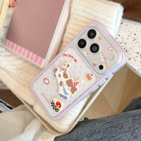 Coque de téléphone motif chat de dessin animé et gâteau d'anniversaire pour couple, compatible iPhone 18 Pro Max, 18 Pro, 17 Pro Max, 17 Pro, 16 Pro, 15 Pro Max, avec motif Joyeux Anniversaire sur le dos