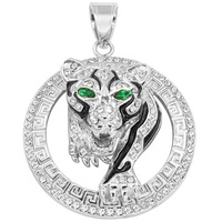 Hip Hop Acier Inoxydable Cristal Léopard Pendentif Collier Tendance Bijoux De Mode Charmes
