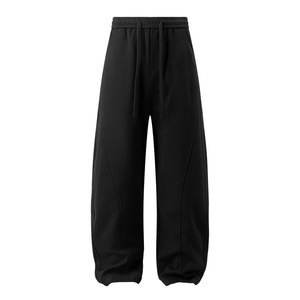 <span class=keywords><strong>Pantalon</strong></span> de survêtement populaire 2026 avec logo personnalisé, coupe <span class=keywords><strong>ample</strong></span>, blocs de couleur, jambe droite, ourlet incurvé, en tissu Air-Layer - Product Image 2