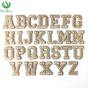 Индивидуальные объемные буквы из фетра с блестками и пайетками, аппликации A-Z, цветочные вышивки, экологичные термоаппликации для одежды - Product Image 4