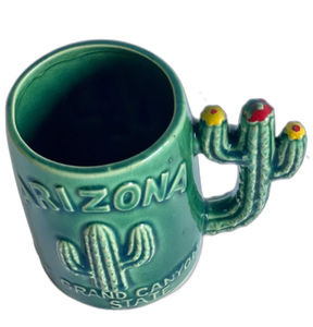 Mug vintage souvenir Arizona Cactus en céramique verte Grand Canyon State pour café ou thé - Product Image 3