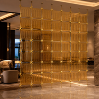 Paravent de séparation en verre doré de luxe pour hall d'hôtel, restaurant, bar, décoration commerciale, art
