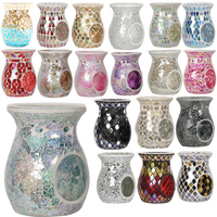YIXIN Meilleures ventes – Brûleur d'encens décoratif en verre mosaïque fait main, écologique, pour huiles essentielles et bougies chauffe-plat, personnalisable