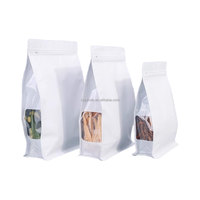 250g 500g 1kg vente en gros mat imprimé fermeture à glissière feuille d'aluminium pochette à fond plat sac d'emballage alimentaire avec fenêtre latérale