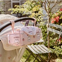 Sac de rangement multifonctionnel imperméable grande capacité pour couches de bébé avec porte-gobelet amovible et accessoires de suspension pour poussette