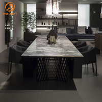 Table à manger en marbre de style villa italienne de luxe, style minimaliste moderne, table à manger personnalisée pour hôtel, ensemble de chaises, meubles de maison