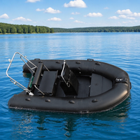Bateau pneumatique en fibre de verre CE Small RIB 10,8 pieds avec coque à double V profond, moteur 15 CV, capacité de 5 personnes pour la navigation à la dérive
