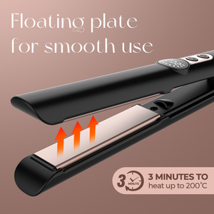 เครื่องหนีบผม 5 ระดับความร้อน ควบคุมอุณหภูมิ พร้อมหน้าจอดิจิตอล ปล่อยประจุลบ สำหรับผมแห้ง สีดำทอง แบบเสียบปลั๊ก - Product Image 4