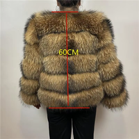 BEIZIRU Manteau à capuche en fourrure de raton laveur véritable pour femme, veste chaude pour l'hiver