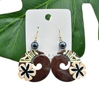 Boucles d'Oreilles Hawaïennes Bijoux Bohèmes de Samoa avec Tortue de Mer et Fleur pour Femmes Filles Cadeaux