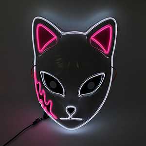 Halloween Glow LED <span class=keywords><strong>Cat</strong></span> Face Mask per le donne Halloween Anime Cosplay maschere per l'illuminazione della festa di natale - Product Image 3