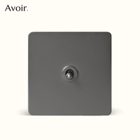Prise murale rétro vintage 220v avec double port de charge USB type C, interrupteur à bascule en acier inoxydable gris à 2 voies, interrupteurs lumineux