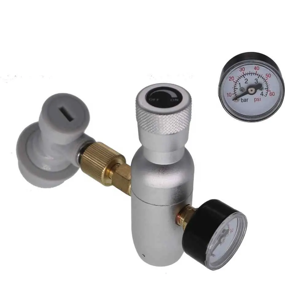 Premium Regolata CO2 Kit Caricatore, 0-60 PSI con la sfera di blocco Gas Disconnessione, mini CO2 Regolatore, 3/8 "filo co2 filo Hombrewing