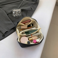 Sac de maquillage portable à paillettes, grande capacité, trousse de toilette de voyage, organiseur de toilette portable, multi-compartiments pour femmes
