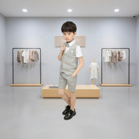 Ensemble de vêtements pour garçon, vente en gros d'usine, robe de cérémonie pour enfants, veste, chemise, short