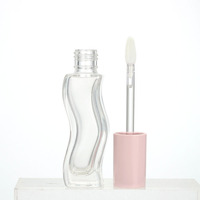 Tube de brillant à lèvres en verre transparent de 7 ml, de forme irrégulière, personnalisable pour le brillant à lèvres et l'huile à lèvres