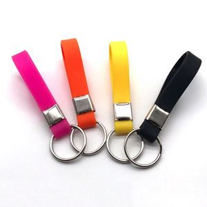 Porte-clés en gel de silicone, porte-clés en caoutchouc souple avec impression sérigraphique, logo personnalisable, bracelet porte-clés - Product Image 1