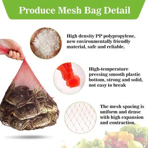 Reusable Organic Cotton Mesh Produce Bags, Washable Drawstring Bags for Grocery Shopping, Fruits and Vegetables - Product Image 2