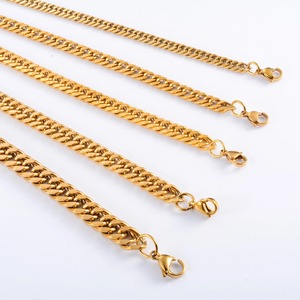 Bracciale da Uomo in Acciaio Inossidabile di Alta Qualità, Placcato Oro, Catena Cubana per Caviglia e Polso, Accessorio Gioiello in Metallo, Regalo - Product Image 4