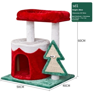 Grattoir et jouet stables de tour d'<span class=keywords><strong>arbre</strong></span> à <span class=keywords><strong>chat</strong></span> de série moderne de Noël avec fournitures intégrées de nid pour des grossistes - Product Image 5