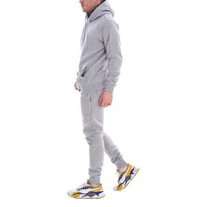 Ensemble de vêtements de jogging d'entraînement personnalisés Survêtement de musculation gris uni pour hommes Sweat à capuche crocheté 100% coton biologique avec logo personnalisé - Product Image 3