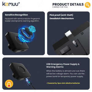 Kemuu ลิ้นชักทันสมัย Tuya ไร้สายพิมพ์ลายนิ้วมือ, ตู้ประตูประตูตู้สมาร์ทล็อคด้วยลายนิ้วมือพิมพ์ลายนิ้วมือ - Product Image 3