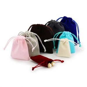 Custom Logo Printing <b>Small</b> Velvet Drawstring Jewelry <b>Bag</b> Reusable Perfume Storage Velvet Suede Pouch for Packaging - Product Image 1