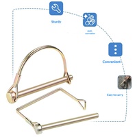 Verrou de remorque jaune de style américain 1/4 pouce, cylindre de verrouillage étanche et durable pour modification automobile, attaches de sécurité pour course