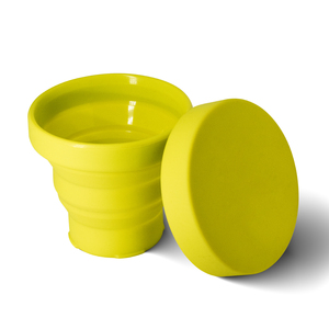 Gobelet de voyage pliable classique en silicone avec couvercle, résistant à la chaleur, écologique, réutilisable, qualité alimentaire, pour le camping - Product Image 1