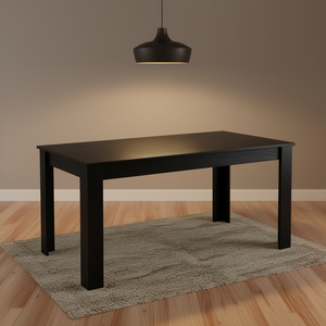 Table à manger rectangulaire moderne, plateau en bois de 61 pouces, pieds en métal, capacité de 330 lb pour 6 personnes, meubles de maison - Product Image 2
