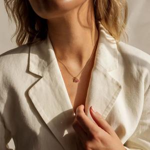 สร้อยคอ HOVANCI กันน้ำ ประดับเพทายหลากสี ชุบทอง 18K สร้อยสแตนเลส พร้อมจี้รูปนักษัตรและพลอยประจำ<span class=keywords><strong>เดือน</strong></span>เกิด - Product Image 4