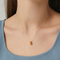 Collar de Cadena con Colgante Minimalista de Acero Inoxidable 316L Chapado en Oro de 18K, Estilo Minimalista, para Mujer, Aniversario