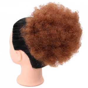 Moño sintético Afro, 8 pulgadas, marrón, con cordón, extensión de cabello - Product Image 1