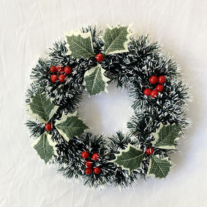 Mới mùa thu Vòng hoa nhựa trang trí vòng hoa hoa giáng sinh vòng hoa với nơ đỏ - Product Image 2