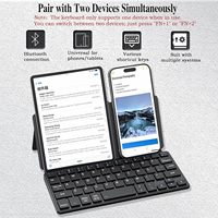 Keyboard Mini Ultra Ringan Portabel BT 2.4G Nirkabel Android iOS untuk Z Fold Stand Tata Letak US Touchpad