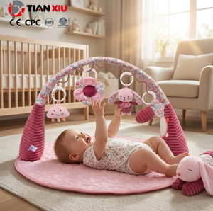Nuevo Tapete de Actividades Floral OEM para Bebés con Arcos, Colchoneta <span class=keywords><strong>Acolchada</strong></span> para Tummy Time, <span class=keywords><strong>Alfombra</strong></span> Sensorial <span class=keywords><strong>Acolchada</strong></span> Rosa Vintage para Recién Nacidos - Product Image 3