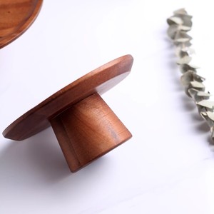 Acacia <strong>Wood</strong> Round Cake Stand Tray Set Decorative <strong>Plate</strong> for Home Table Serving Dried Fruit and Nuts Pack of Wooden Dishes - Product Image 4