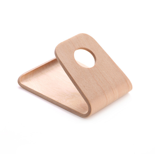 2026 Hot Selling Natural Wooden Lazy Phone Holder Mobile Stand for Desk