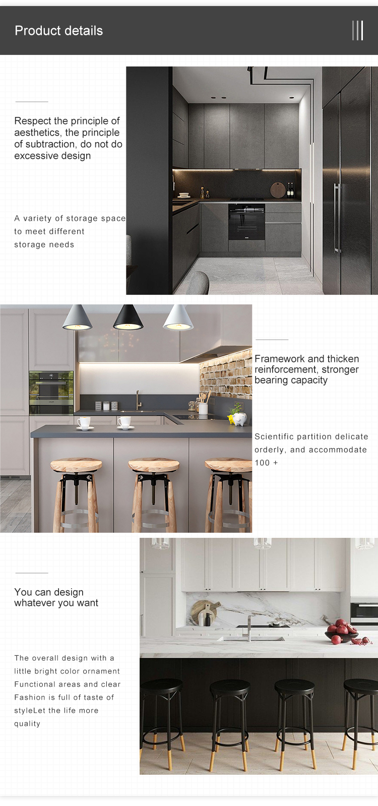 Pa Hotel Luxury Italian Style Lacquer Island Melamine Wall Kitchen