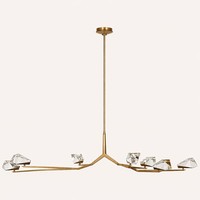 Lustre en cristal de luxe à 7 lumières, design moderne et créatif, 65 pouces, pour restaurant, villa, décoration