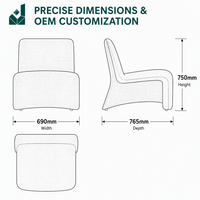 Fauteuil d'appoint moderne aspect lin, sans accoudoirs, stable, pour bureau, salon, zone de réception, mobilier de hall d'hôtel