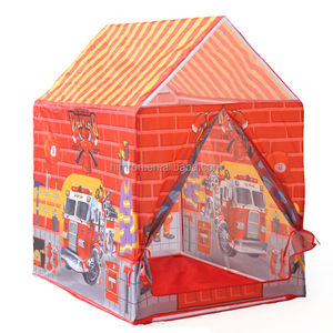 Maison de jeu pliable pour garçons, thème pompiers, pour l'intérieur et l'extérieur, tente de jeu pour enfants - Product Image 1
