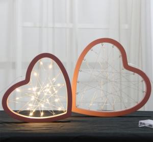 Productos en Oferta, Luces LED Decorativas de 30L con Cable de Cobre Blanco Cálido en Forma de Corazón de Madera para la Sala de Estar del Hogar - Product Image 3