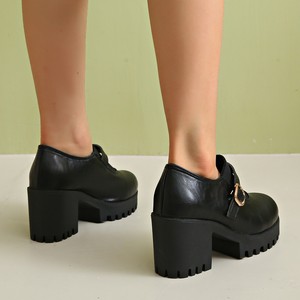 Platform Thick Heel Deep Mouth Professional Shoes for Women Autumn Plus Size Thick Sole British High-heeled Small Shoes - Product Image 4