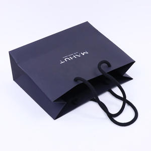 Recyclable Biodegradable Shopping Clothing <b>Bag</b> Packaging Luxury <b>Black</b> Gift Paper <b>Bags</b> with Your Own Logo for <b>Small</b> Business - Product Image 3