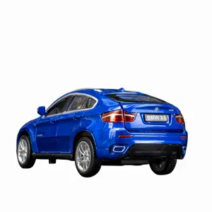 1:32 diecast car models BMW X6 with sound and light pullback decorate ornament doors open metal car model toys Modelo del coche