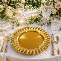 Assiettes de présentation de luxe en PP pigmenté, durables, motif flocon de neige or et argent personnalisé, pour mariages, hôtels et fêtes - Vente en gros 2026