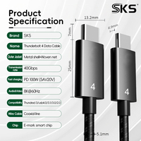 Câble USB4 40 Gbps 100 W PD à charge rapide, câble de données USB-C tressé, prend en charge la vidéo 8K, ordinateur portable, moniteur, SSD externe, hub, imprimante
